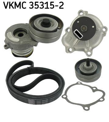 Pompe à eau+Jeu de courroie trapézoïdale à nervures (Pompe à eau et courroie accessoires) SKF ref. VKMC 35315-2